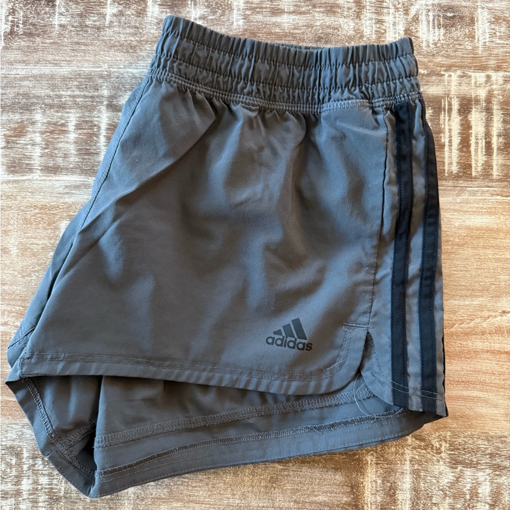 Adidas Charcoal Training Shorts with Black Stripes